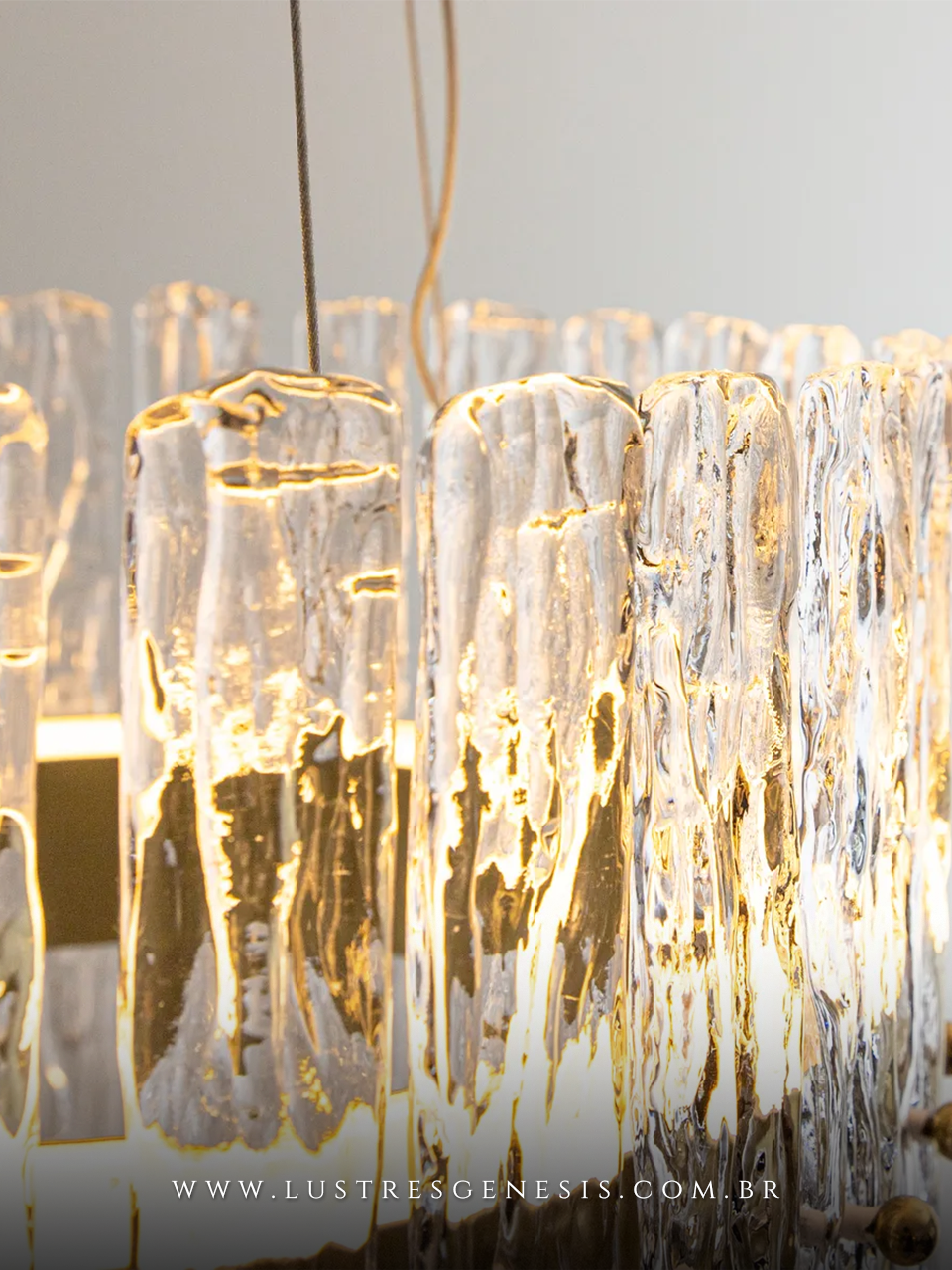 Lumin&aacute;ria de Teto Madale Design Org&acirc;nico Cascata de Cristal